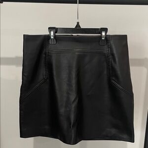 H&M Black Leather Mini Skirt